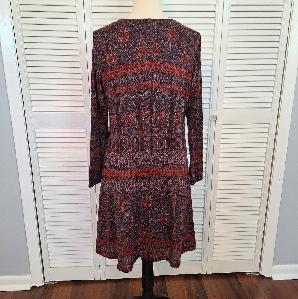 New directions boho long sleeve dress sz large - Picture 5 of 5